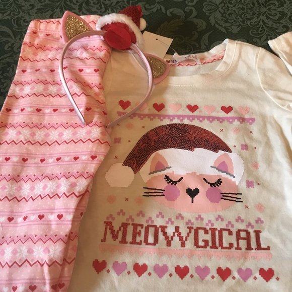 NWt 18m or 2t Nannette santa cat christmas set - Picture 2 of 8